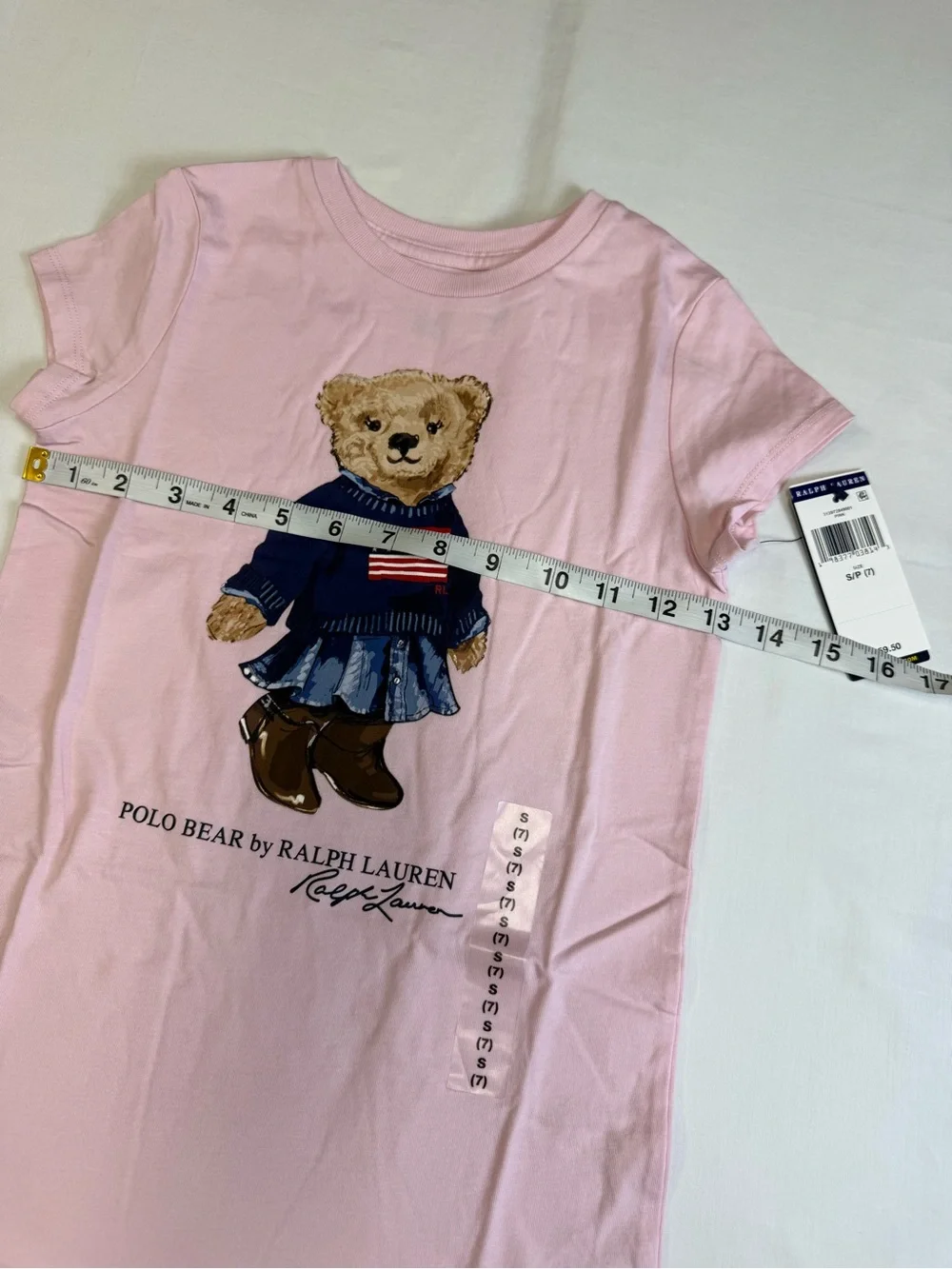 NWT GIRLS Polo Ralph Lauren Polo SZ Small 7 DRESS BEAR